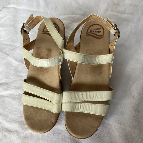 Dansko White Leather Sandals Size 41 - Picture 1 of 8